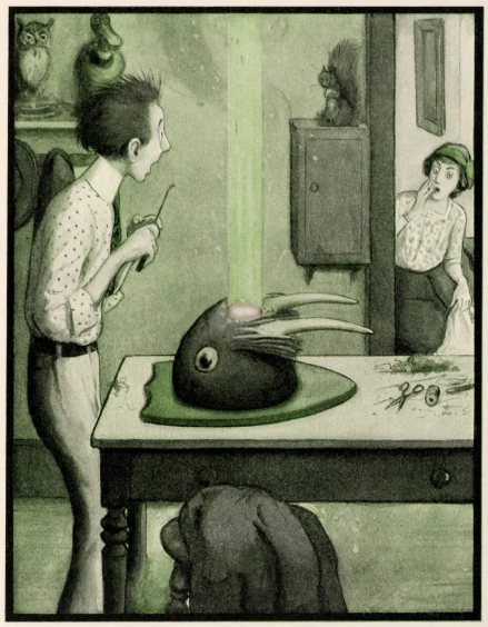 a woman is sitting on the table at a sink