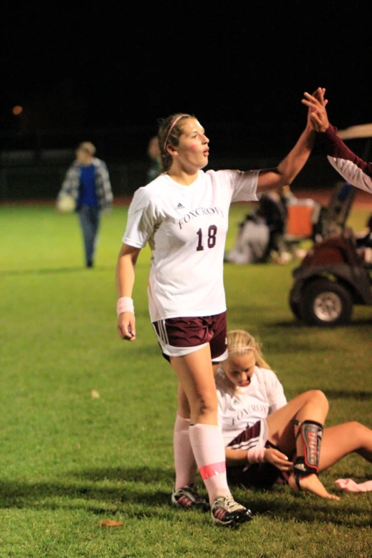 a young woman getting ready to go in a game