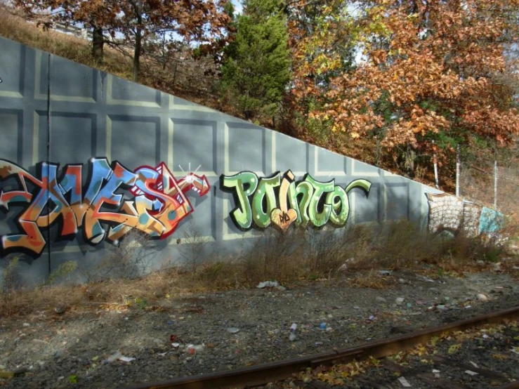 graffiti is seen on the walls in an abandoned park