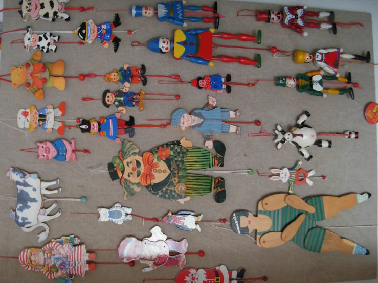 this is a group of toy figures and things