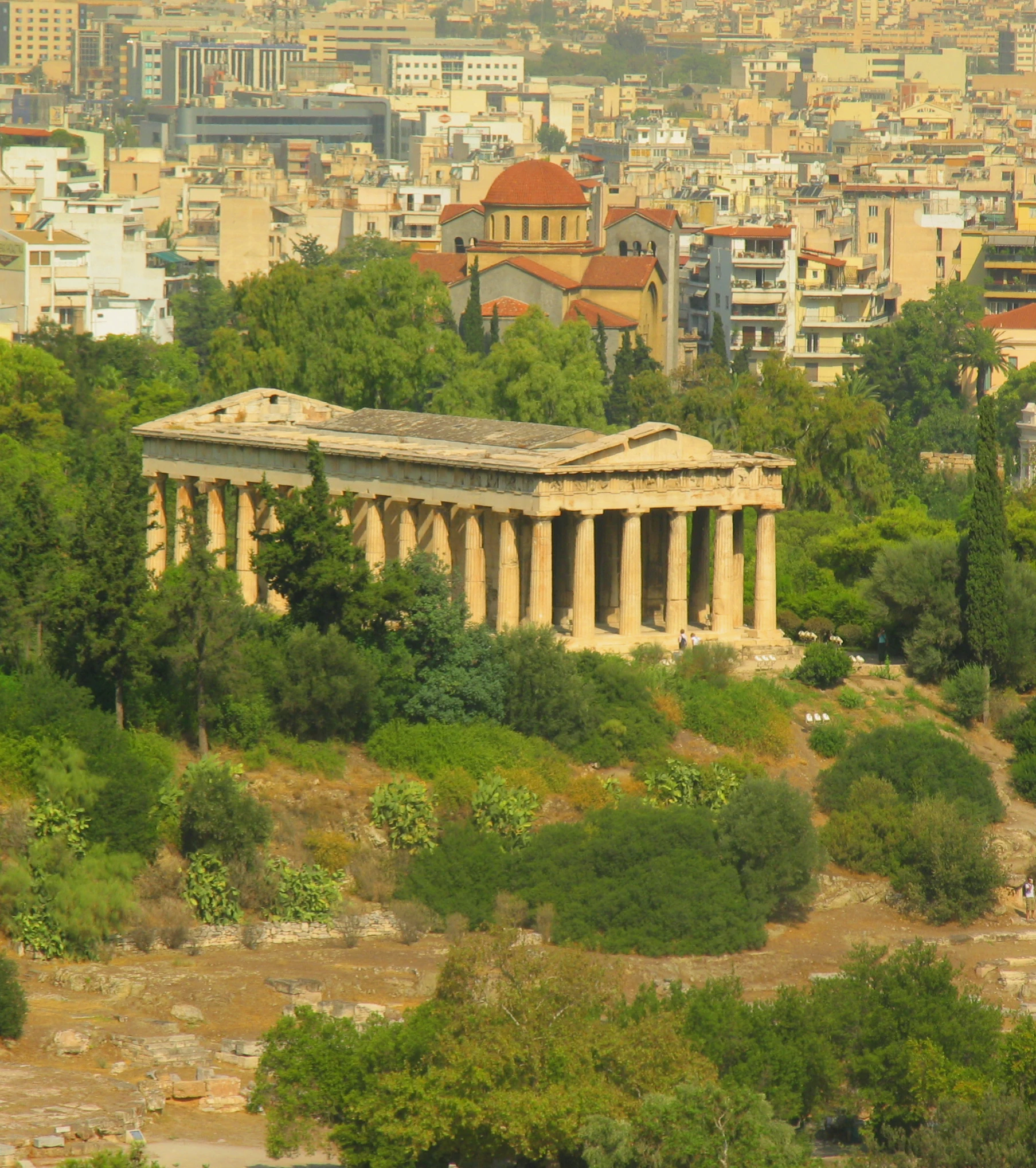 an ancient building in the middle of the city