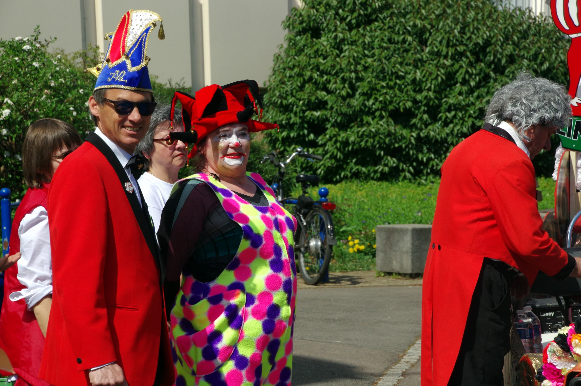 people with costume posing in front of a group