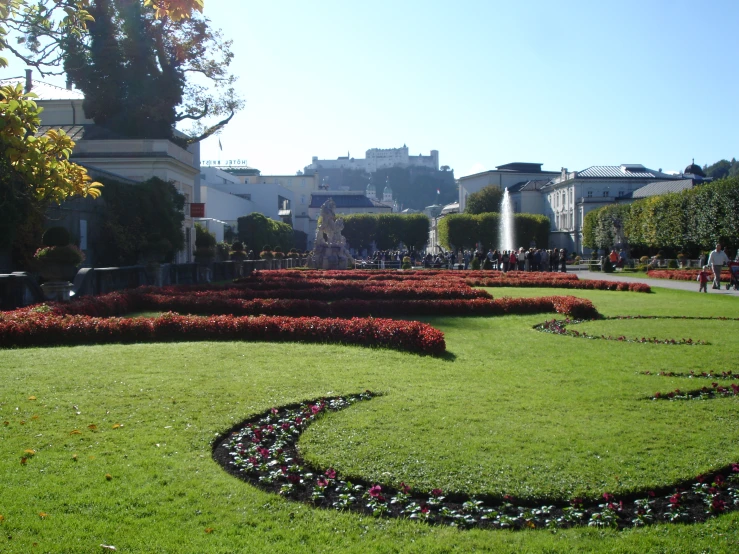 an elaborate garden of cut and painted flowers