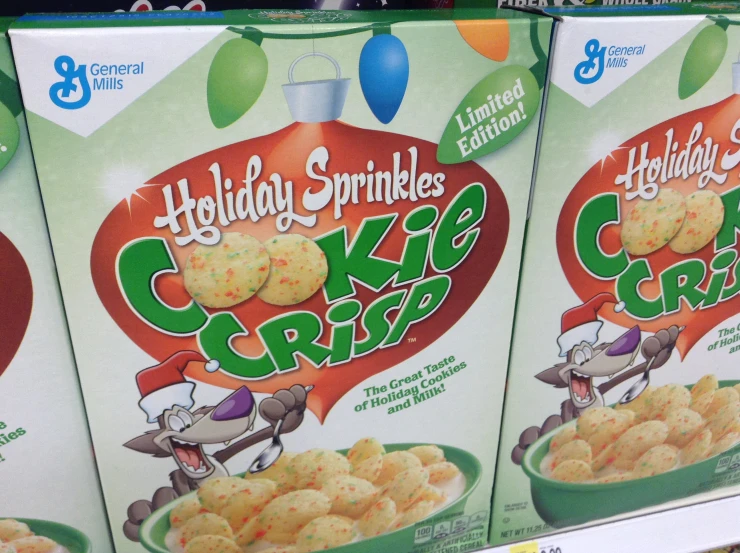 holiday sparkles krispy crisbee cookies are on display