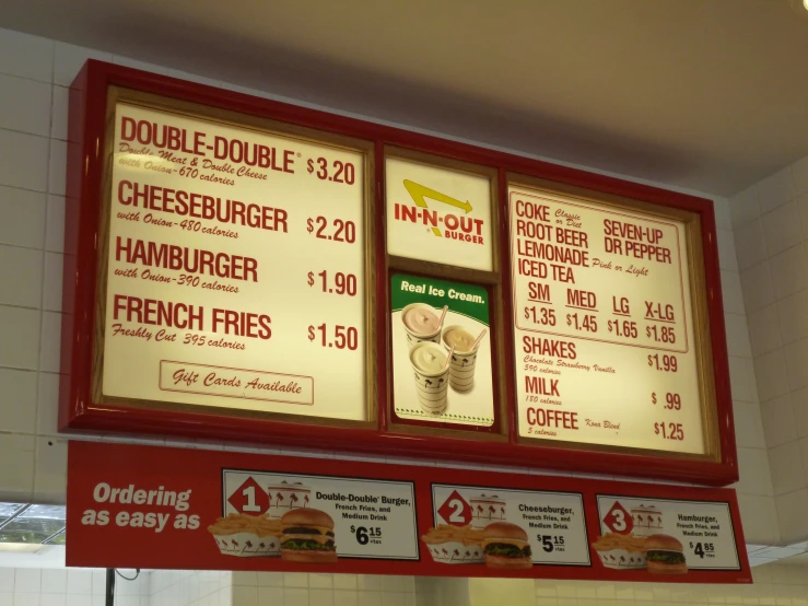 a menu for a burger restaurant with hamburger written below it