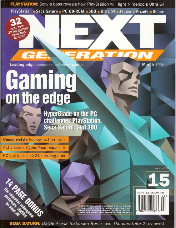 a magazine cover that reads next generation gaming on the edge