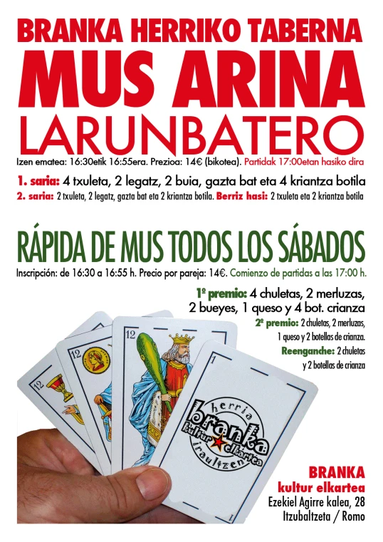 a hand holding up four cards with spanish text