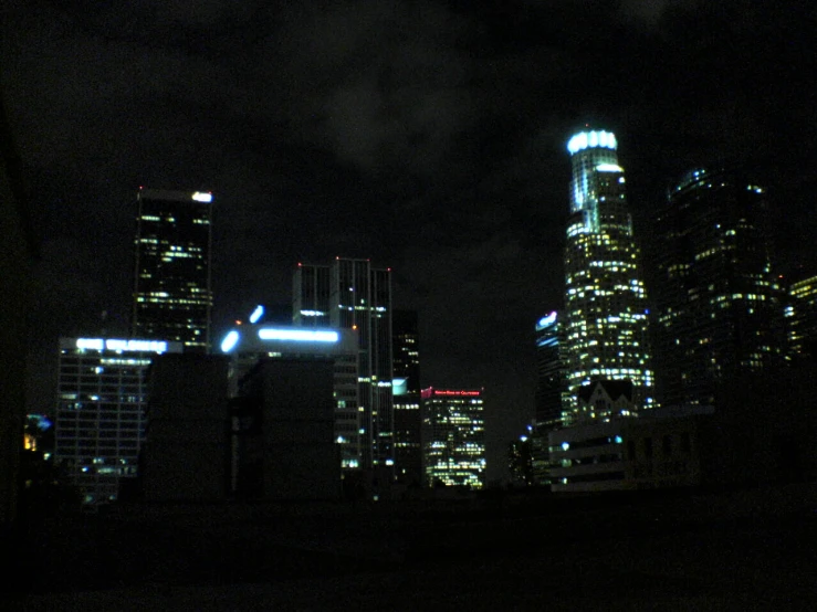 the city is dark in color at night