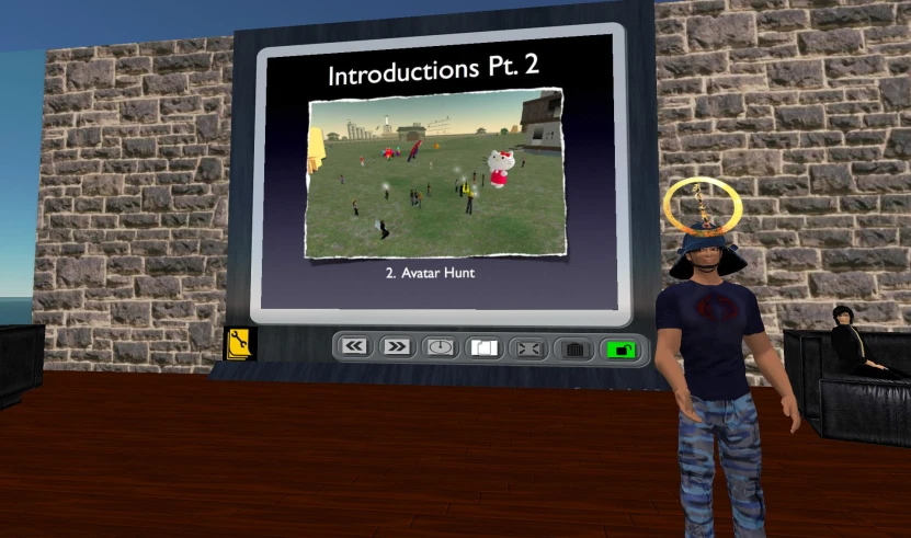 this virtual person is playing football on the computer