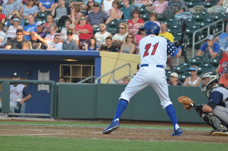 baseball player preparing to swing at ball during game