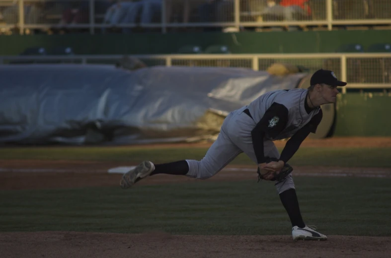 a baseball player pitching a ball at a game