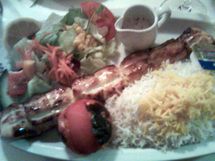 plate of assorted food including meat and veggies