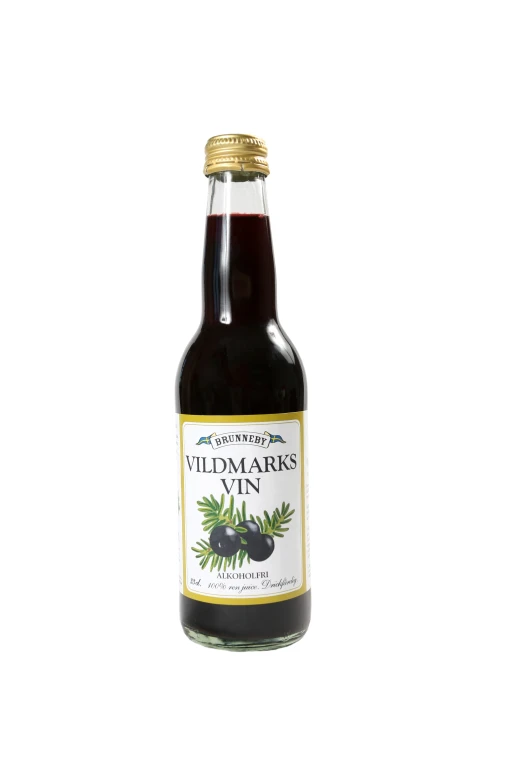 bottle of elderbark syrup with white background