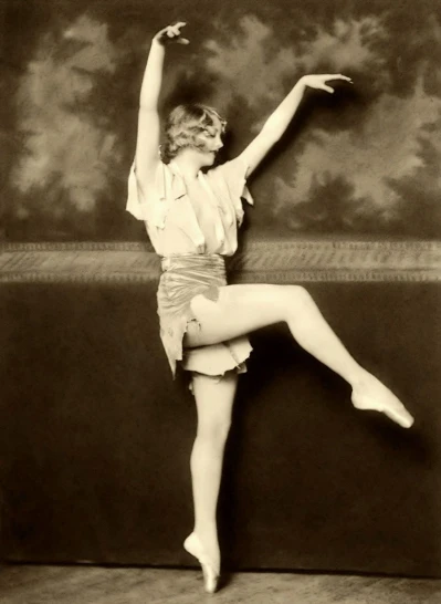 a vintage po of a woman doing a kick