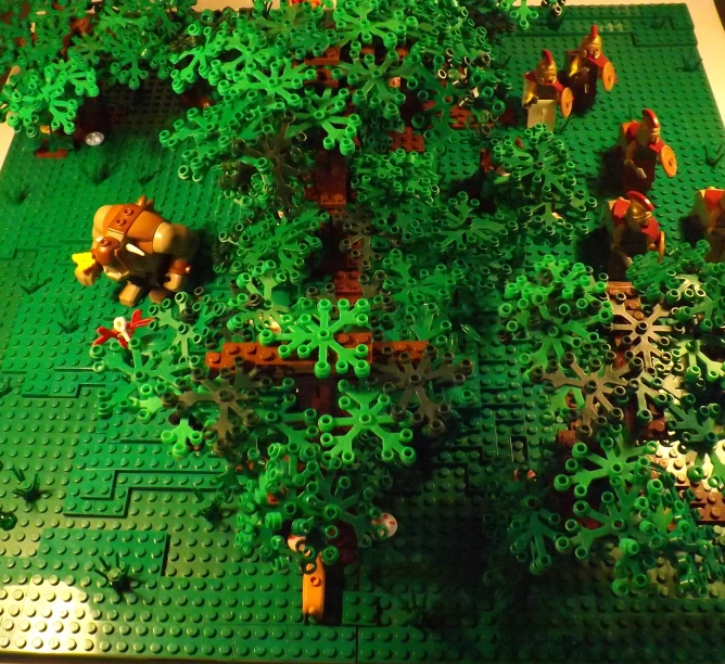 a small tree is growing out of some lego blocks