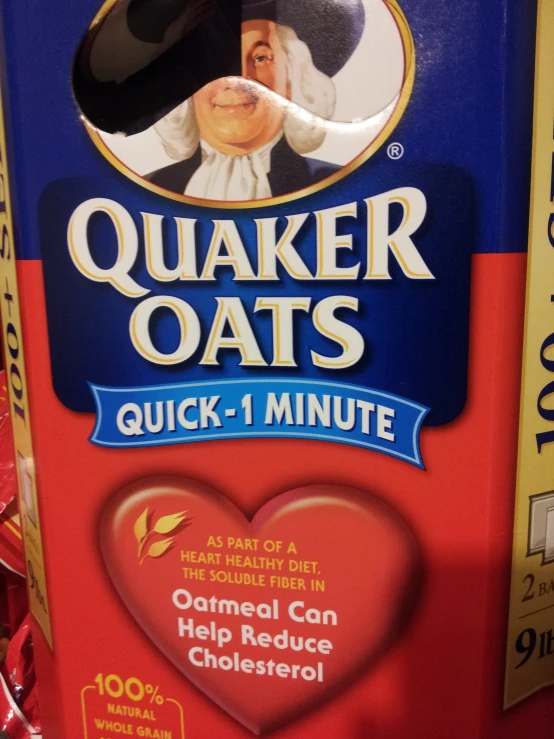 there is a box of oats for sale in a store