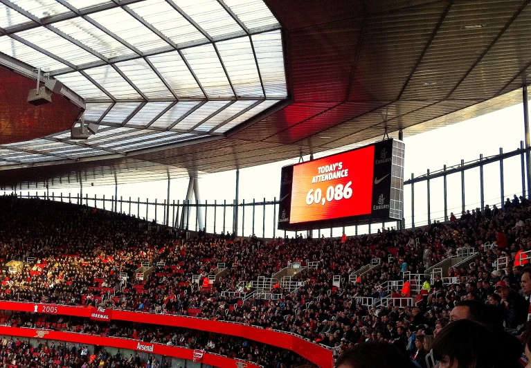 people inside a stadium looking at the sky