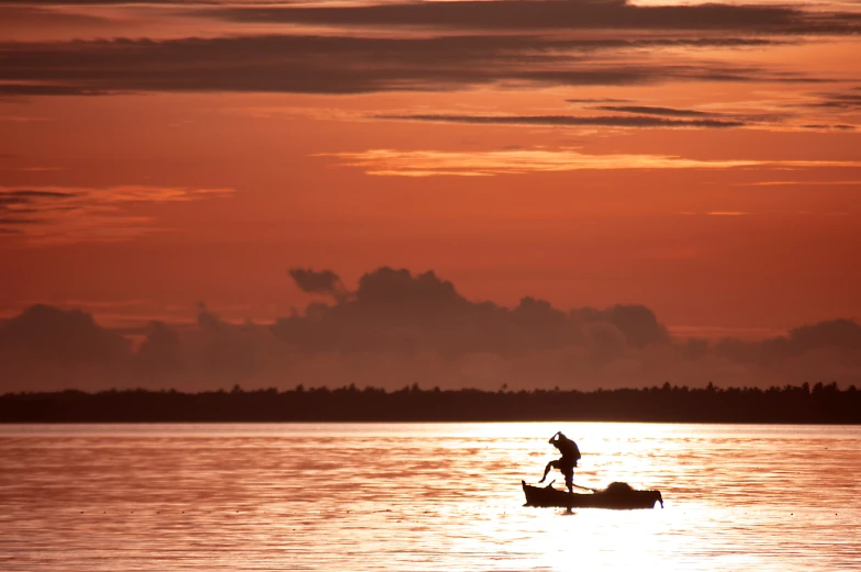 the person is enjoying their time on the water