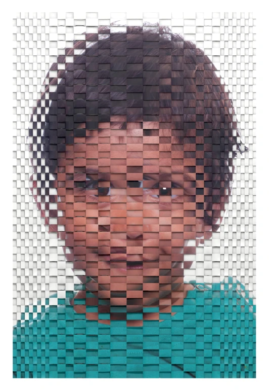 a po of a person made out of brown squares