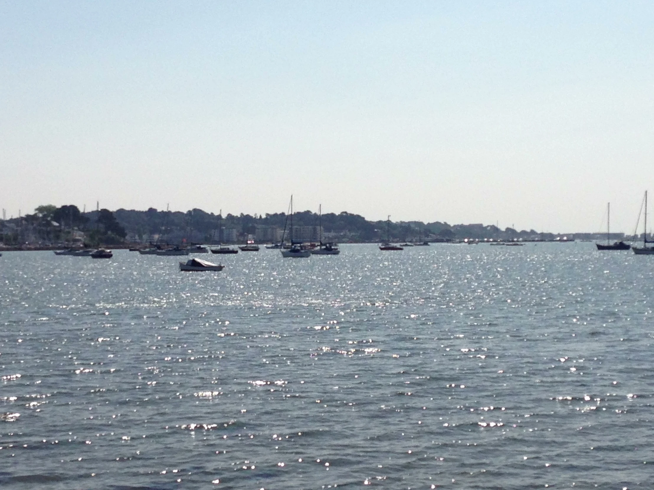 sailboats are in the harbor and sailing through the water