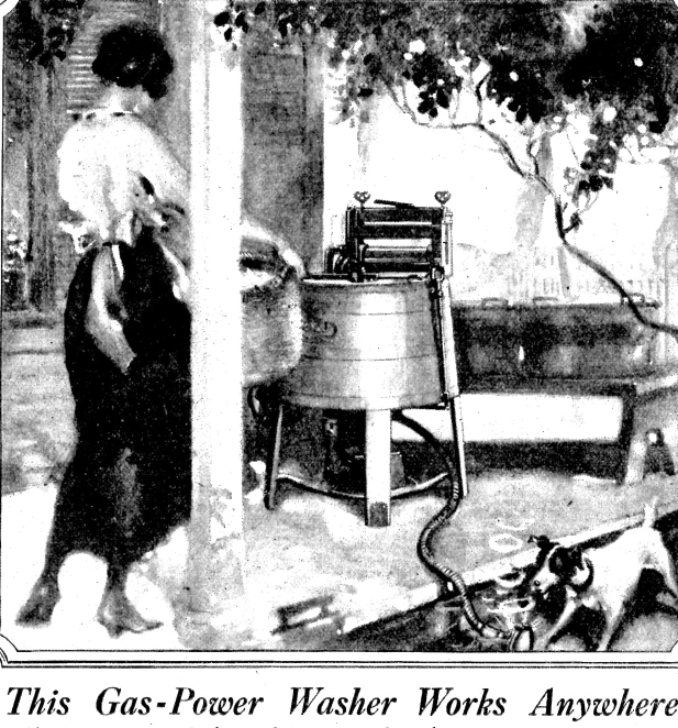 a girl is standing near a table and chair