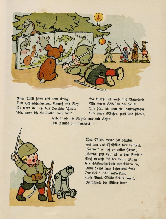 a page showing illustrations in an old children's book