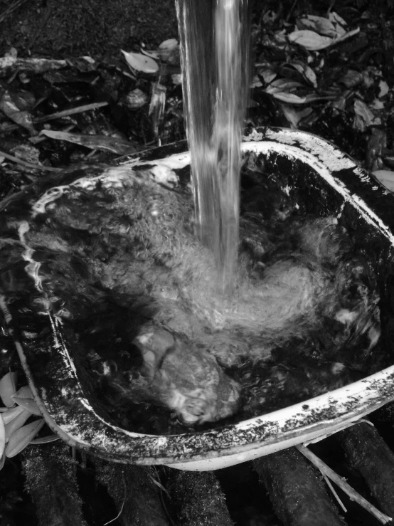 black and white pograph of an abandoned sink