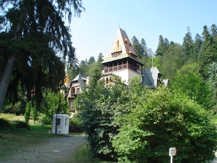 a house on a hill that looks like an old building