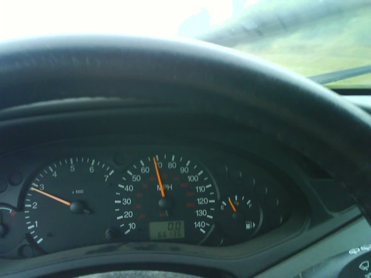 a meter and dashboard of a vehicle in close up