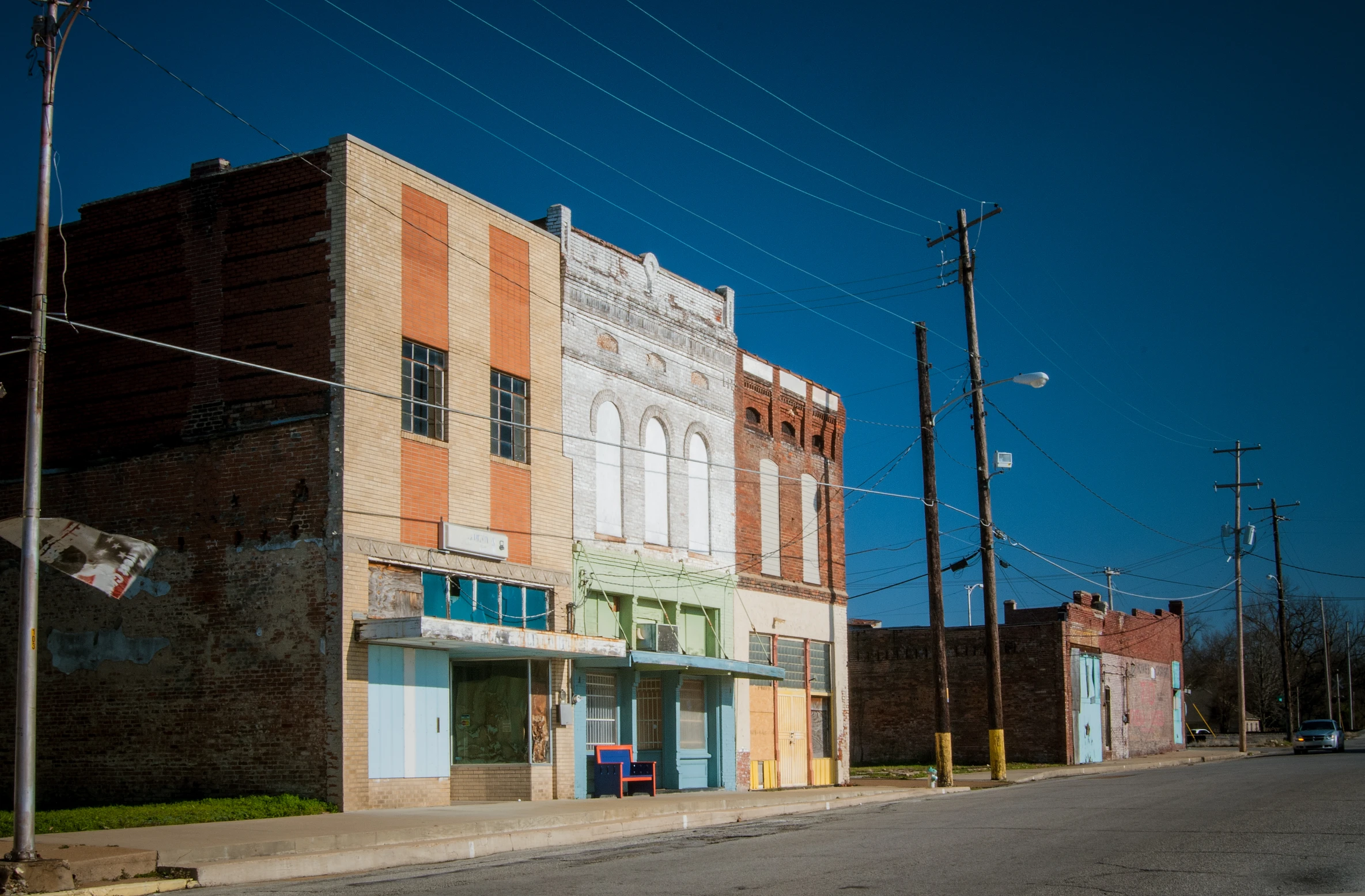 the buildings in the downtown section are empty