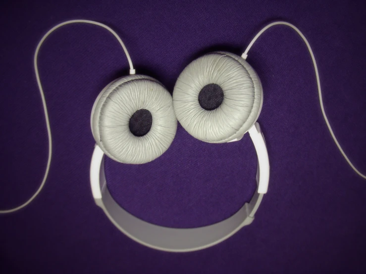 a pair of ear - muffs, plugged into the top of headphones