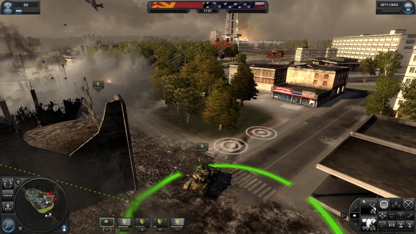 a green light is on an interactive war game