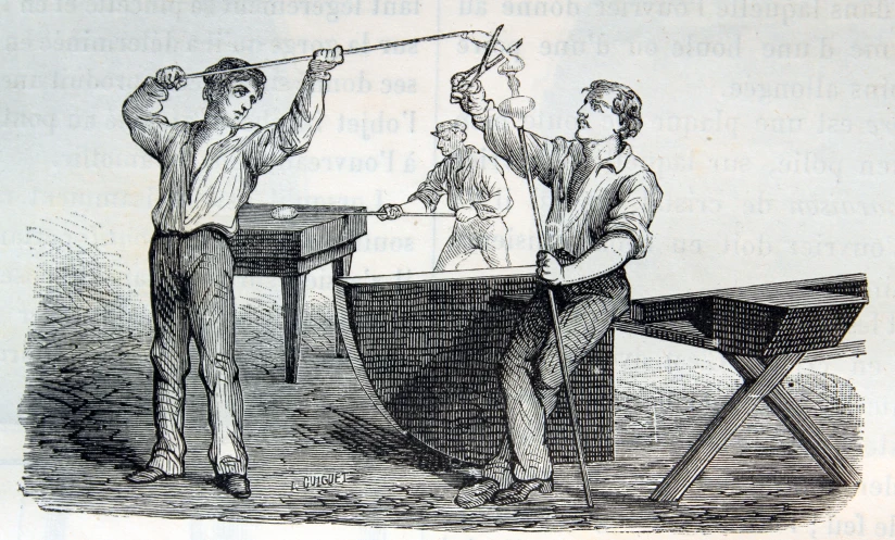 this is an illustration of three men with tools