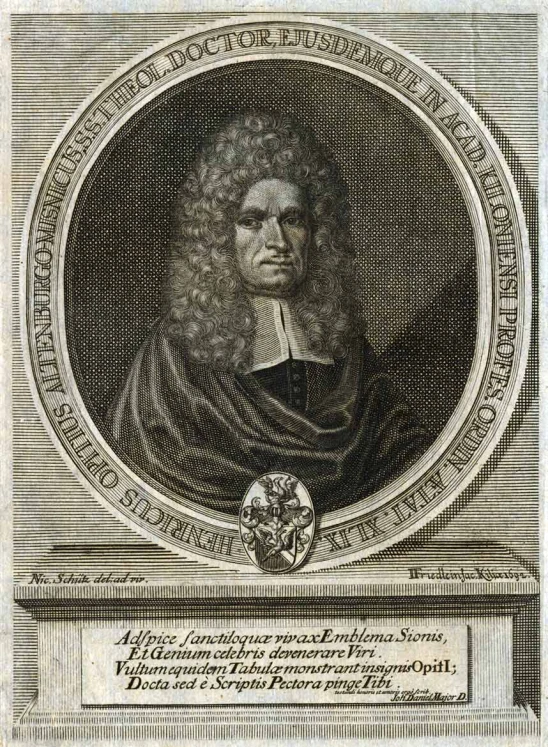 a portrait of a man with curly hair in an oval frame