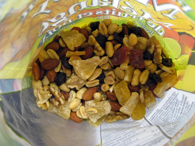 a bag of food on top of a table