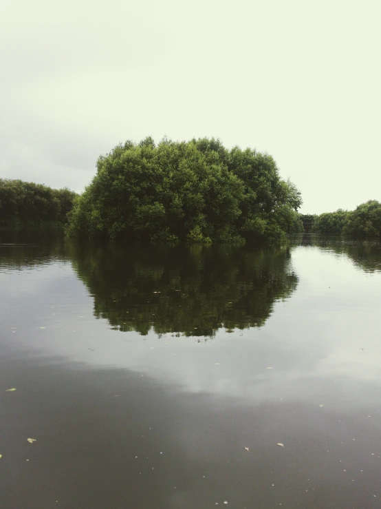 a small island that is in the middle of the water