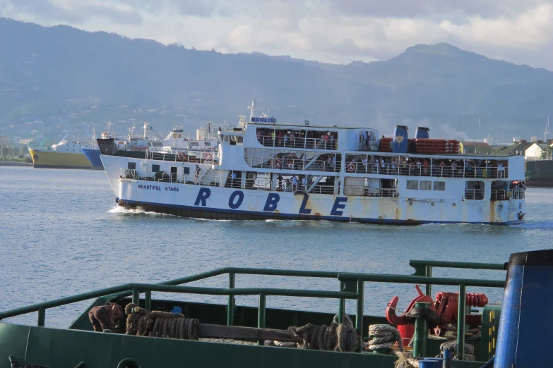 a large boat that is out on the water