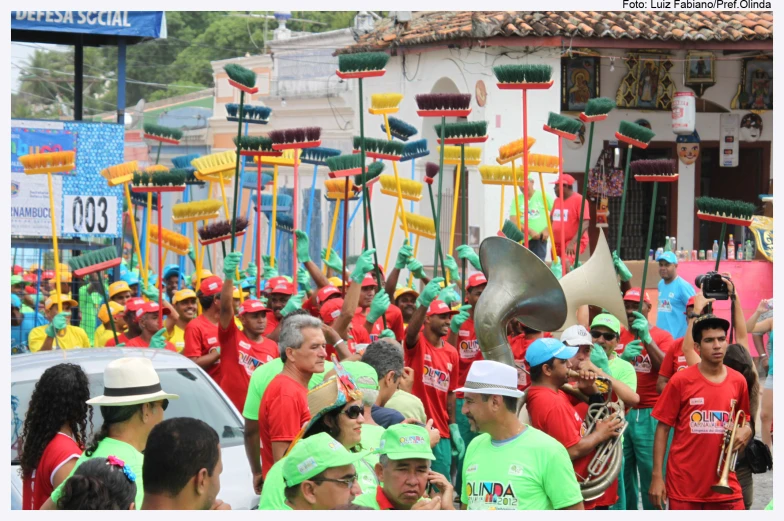 a large group of people that are standing in the street