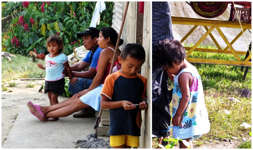 a collage shows a little boy and girls