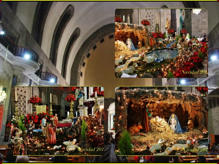 this is an image of christmas decorations in the church