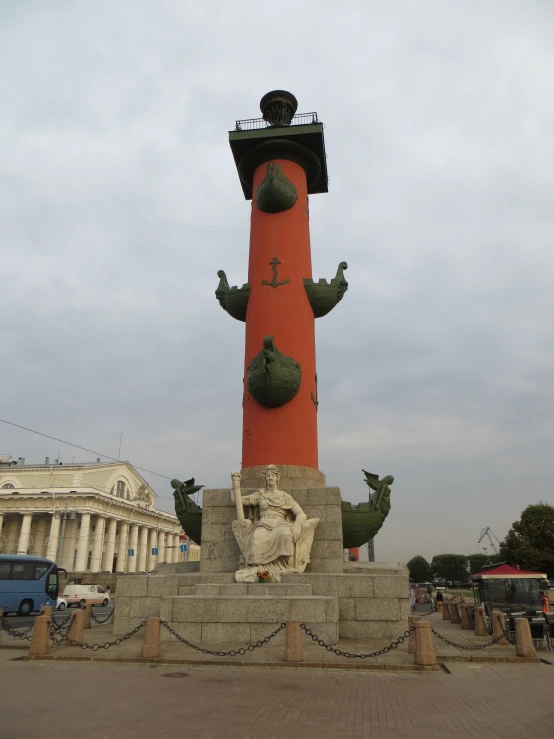 two people with hands are pointing toward a large statue