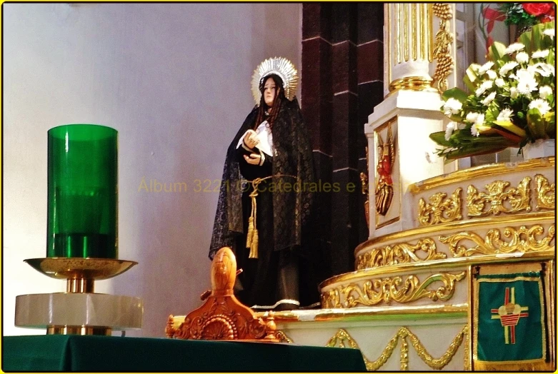 statue of st teresa in altar during holiday celetion