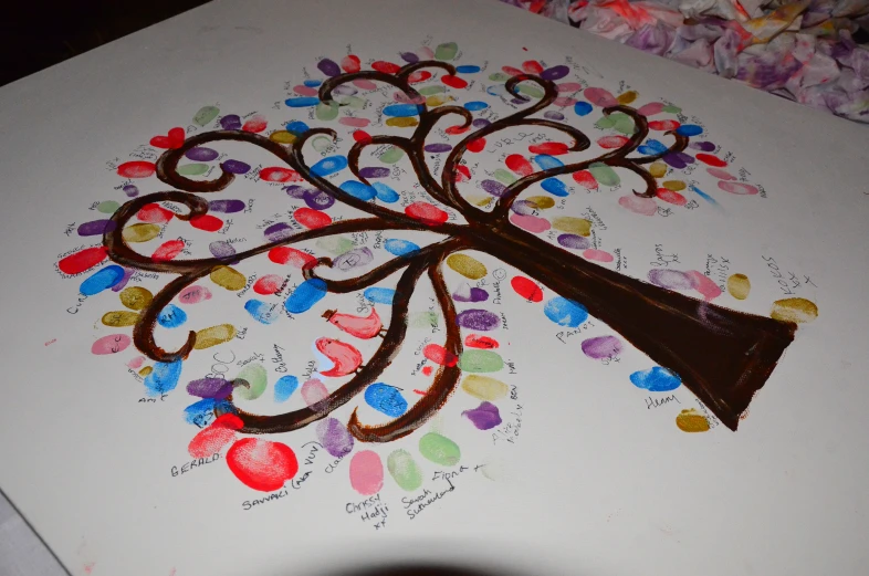 this is an image of a family tree with hearts