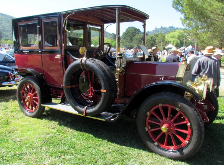 an old fashion car at a classic show