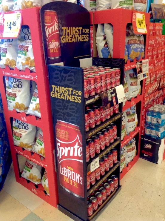 a display in a grocery store for sale