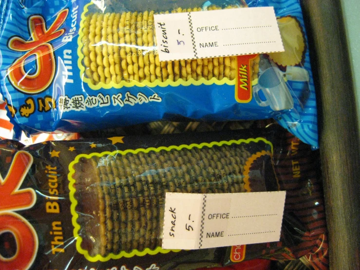 two candy bars have different varieties of corn