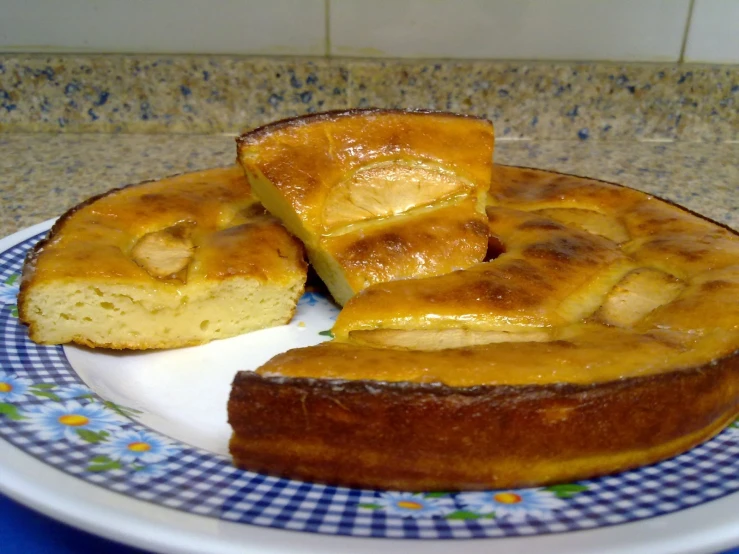 two slices of bread sitting on a plate