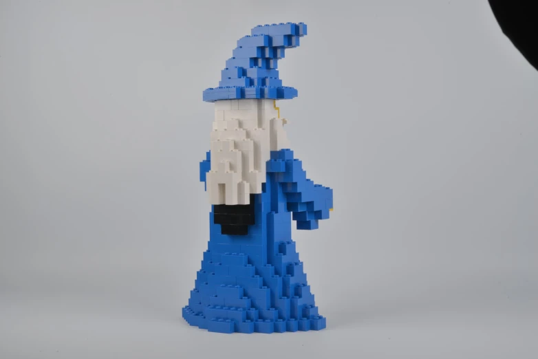 this is a lego statue in blue and white