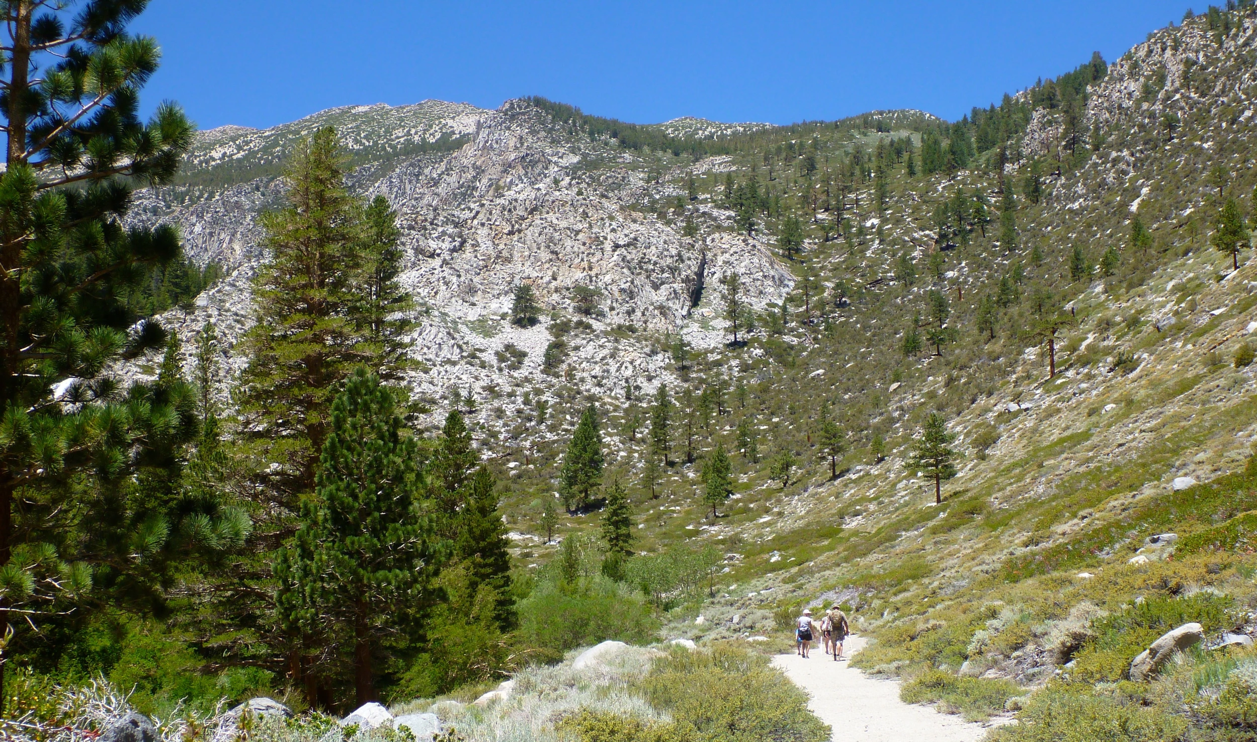 a trail going through a hilly mountainous area