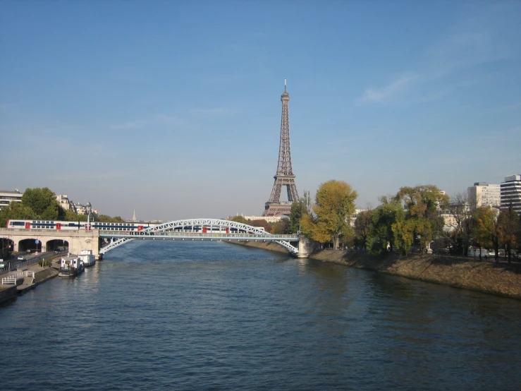 the eiffel tower is shown with its bright colors